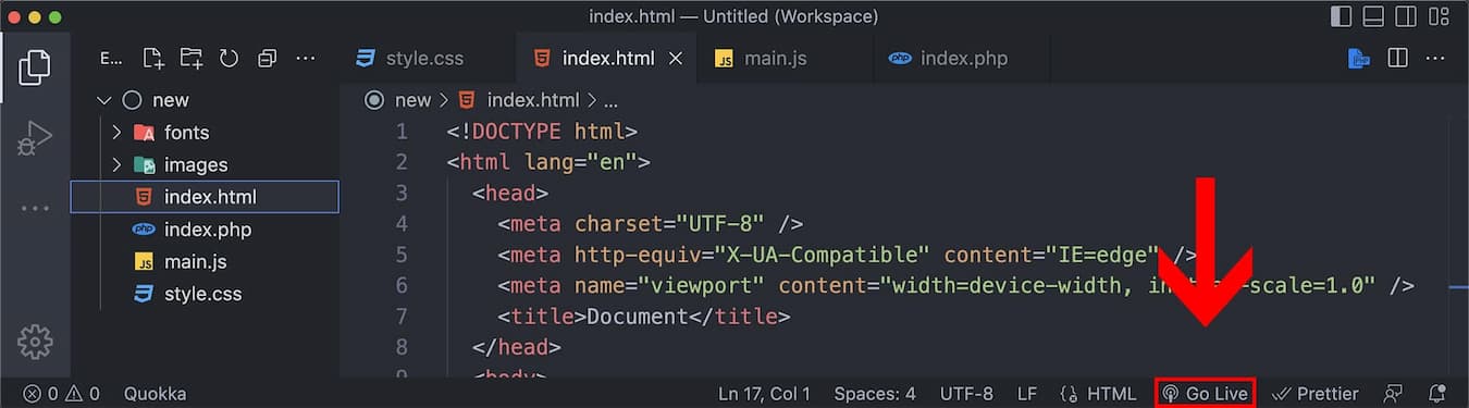 Расширение VSCode Live Server