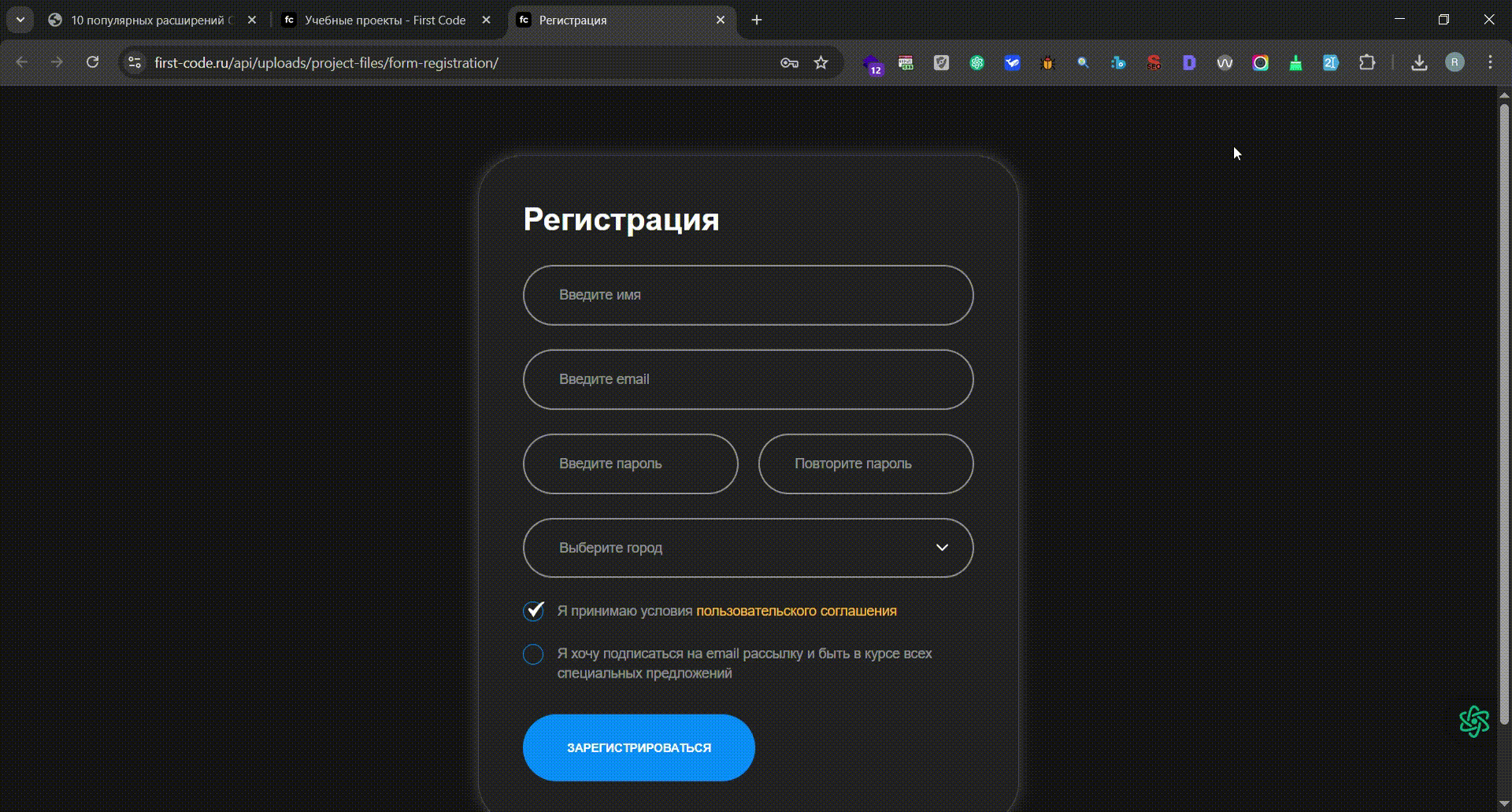 Расширение Fake Filler 2 for Google Chrom
