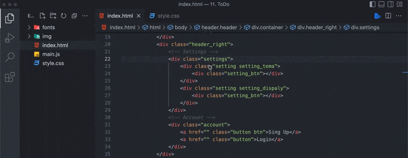 Расширение VSCode CSS Navigatio